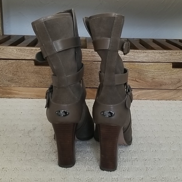 Coach Olive Green Mid Calf Suede Boots (Size 8) - Picture 5 of 6